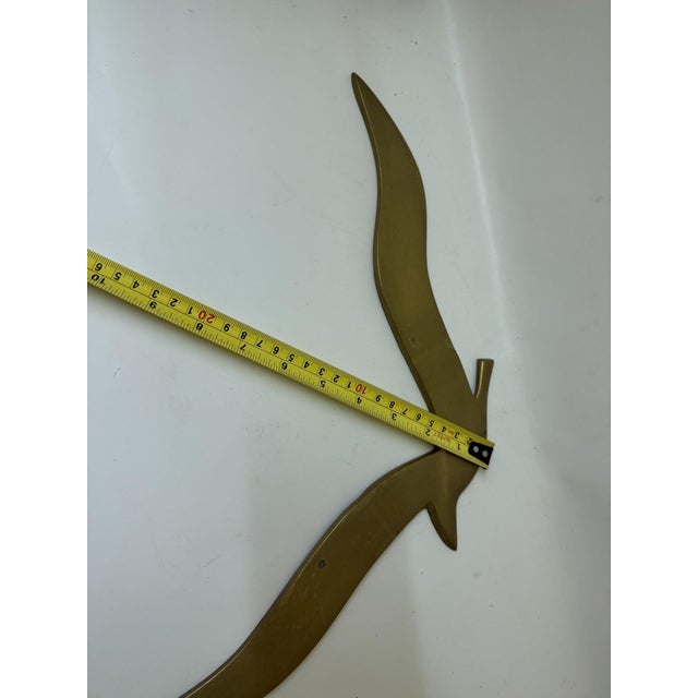 Mid-Century Modern Brass Seagull Wall Sculpture - 16.5" For Sale - Image 10 of 10