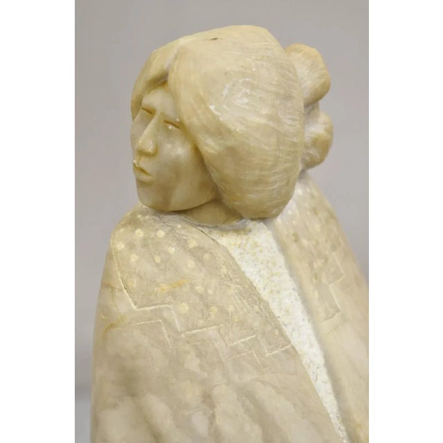 Late 20th Century Vintage Carved Alabaster American Indian Navajo Sculpture by Gregory Johnson For Sale - Image 12 of 12