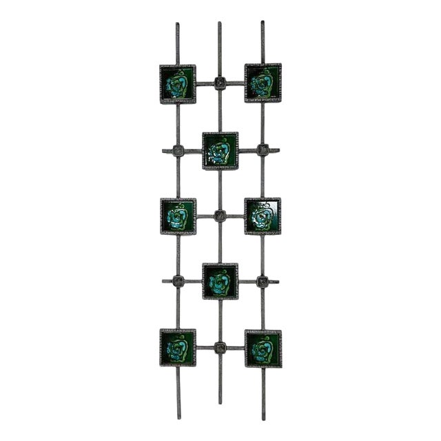 Mid-Century Modern Brutalist Wall Sculpture in Ceramic and Cast Aluminium, 1970s For Sale