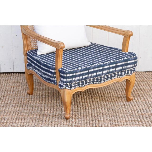 Provincial Cane With Indigo Seat Chair For Sale - Image 4 of 10