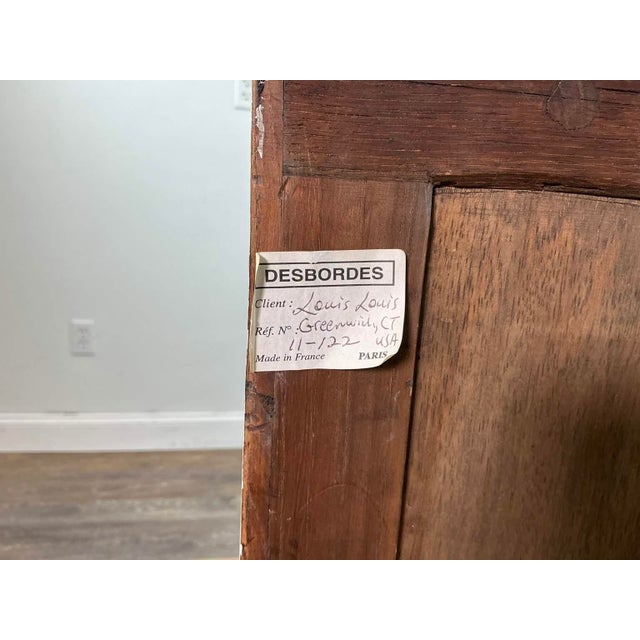 Wood 1940s French Louis XV–Style Hand-Painted Secretary Desk by Desbordes, Paris — Provenance Louis Louis Antiques, Greenwich For Sale - Image 7 of 16