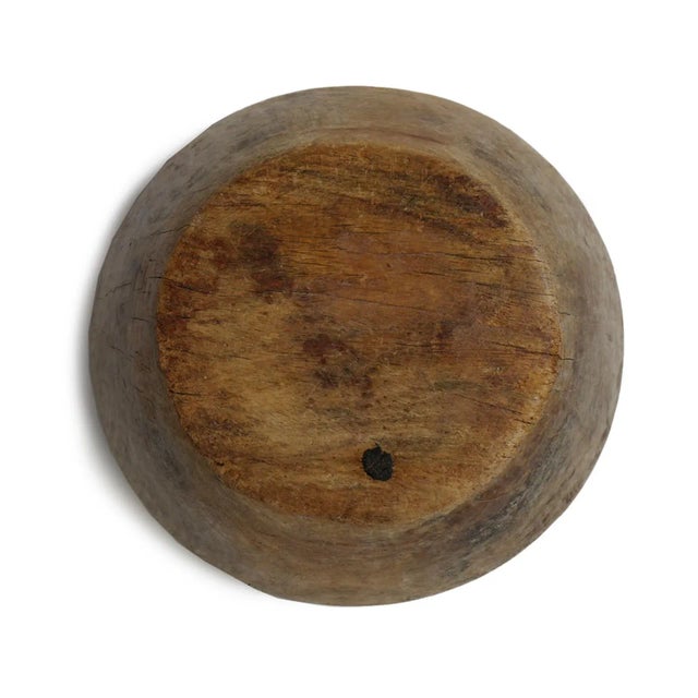 Rustic Vintage India Teak Wood Bowl For Sale - Image 3 of 4