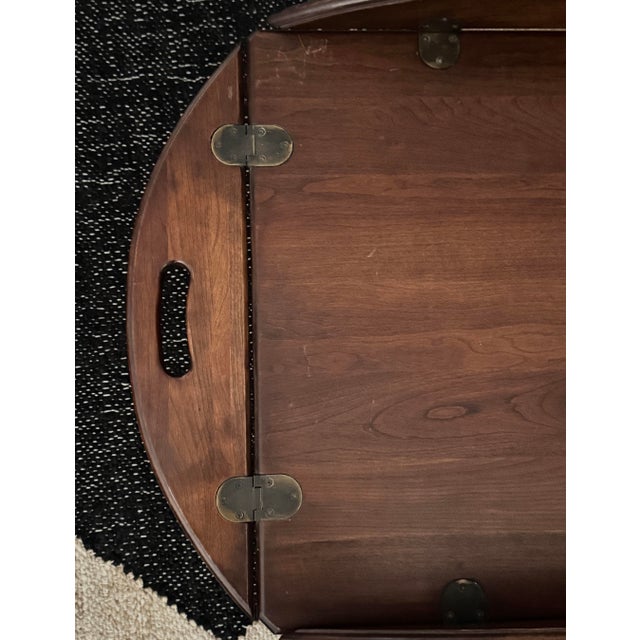 Late 20th Century Mahogany-Tone Butler Tray Coffee Table For Sale - Image 4 of 5