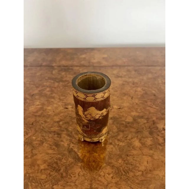 Wood Antique Chinese Brush Pot, 1900 For Sale - Image 7 of 8