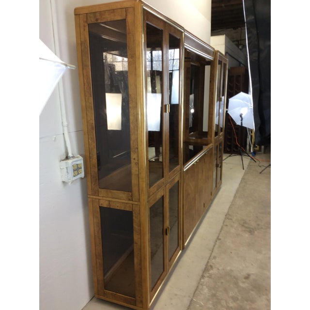 Wood Vintage Post Modern Lighted Dining Room Display With Sideboard For Sale - Image 7 of 12