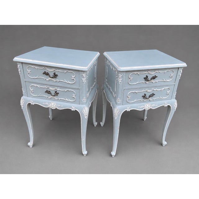 1900 - 1909 1900s French Louis XVI Mint Beech Nightstands-Pair For Sale - Image 5 of 10