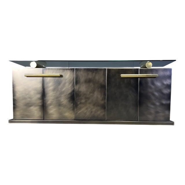 Vintage Brass Credenza from Belgo Chrom, 1980s For Sale