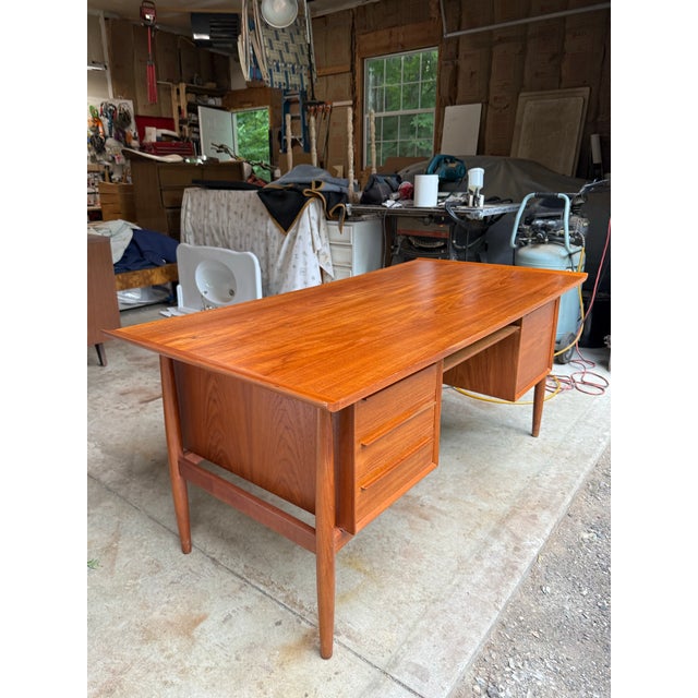 1960s 1960s Restored Arne Vodder Teak Executive Desk by Hp Hansen, Mid Century Modern For Sale - Image 5 of 12