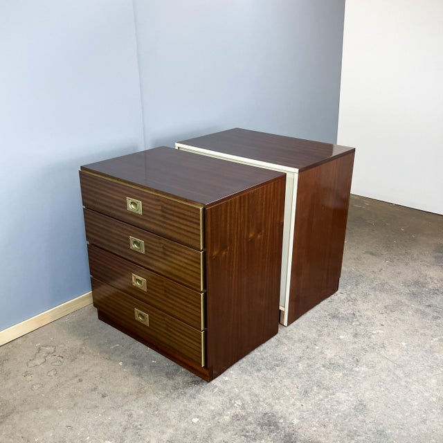 Brown Vintage Bedside Tables, 1970s, Set of 2 For Sale - Image 8 of 12
