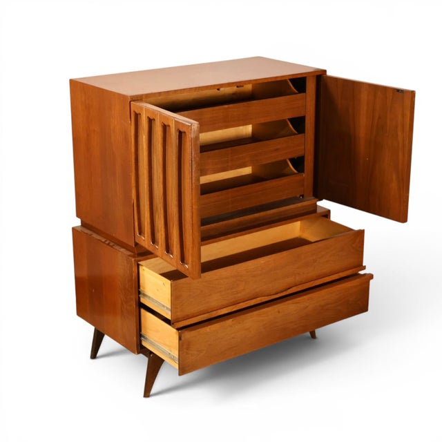 Tobago Vintage Mid Century Modern Highboy Dresser C. 1960s For Sale - Image 10 of 14