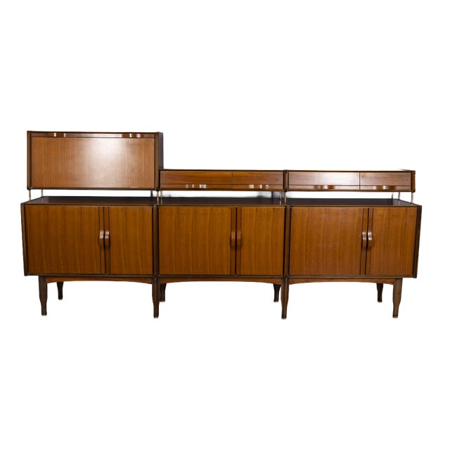 Vintage 1970s Teak Wood Sideboard Design by Barovero, 1960s For Sale