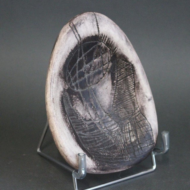 Gray Vintage French Decorative Ceramic Bowl by Jacques Blin, 1950s For Sale - Image 8 of 16