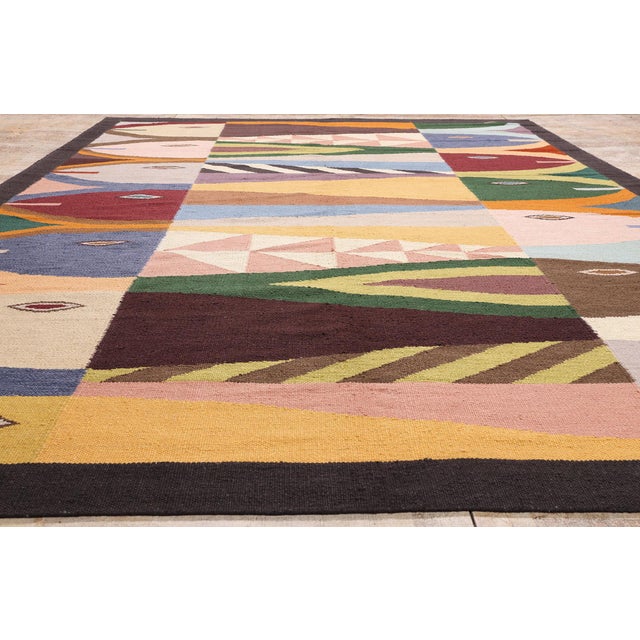 Contemporary Indian Kilim Rug, 10'02 X 14'02 For Sale - Image 9 of 10