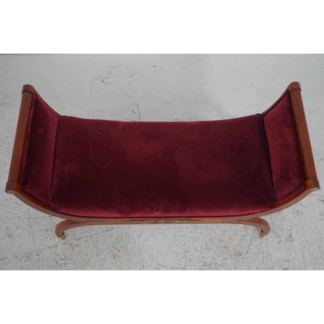 Wood John Widdicomb Mahogany French Empire Bench Recamier For Sale - Image 7 of 14