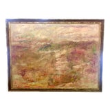 Vintage 1990s 'One Fine Day' Large Original Abstract Expressionist Lavender Landscape by Ellen Reinkraut For Sale