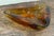 Mid-Century Modern Vintage Amber Art Glass Triangular Bowl Mid Century Modern Catchall For Sale - Image 3 of 5