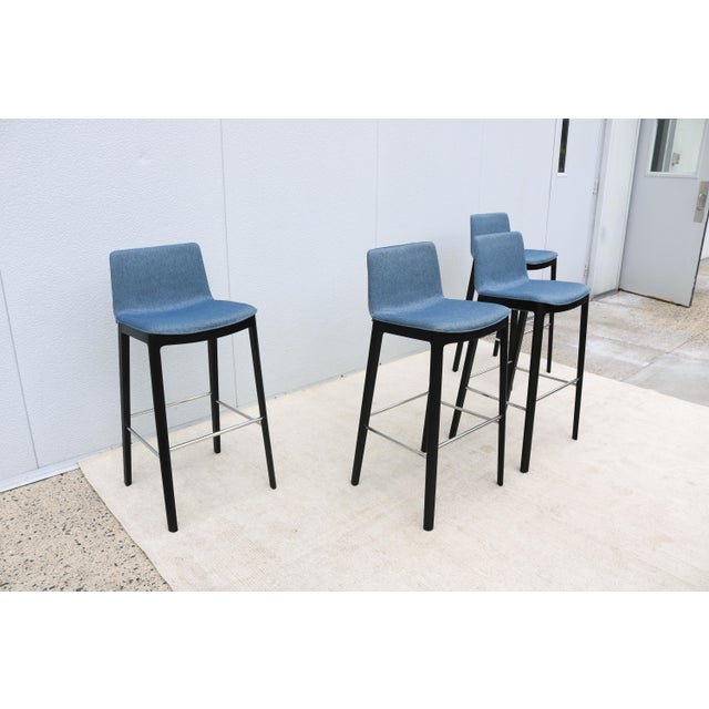 Minimalist Piergiorgio Cazzaniga for Andreu World Flex Bar Stools - Set of 4 For Sale - Image 4 of 18
