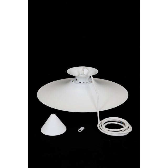 Ivory Danish Modern Multilayer Pendant Lamp by Form-Light, 1970s For Sale - Image 8 of 13