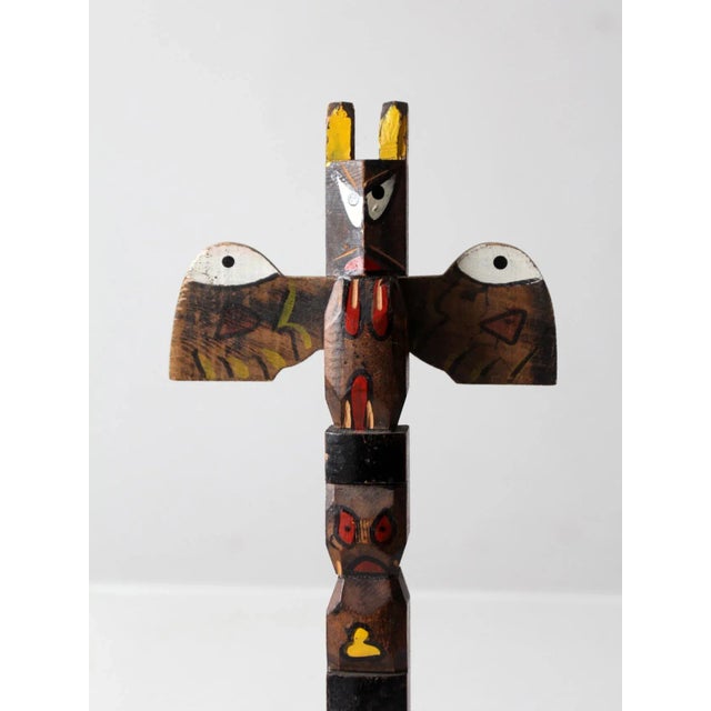 Vintage Wood Souvenir Totem Pole For Sale - Image 6 of 10