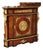 Grand French Louis XVI Style Cabinet – Rich Wood Finish With Gold Leaf & Ornate Bronze Details For Sale