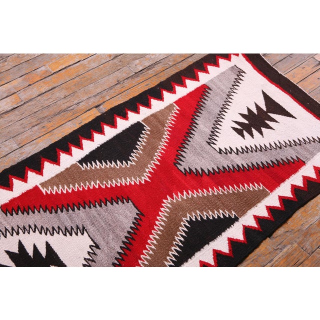 Native American Versatile Red Color With Splendid Geometric Design Antique American Navajo Rug For Sale - Image 3 of 13