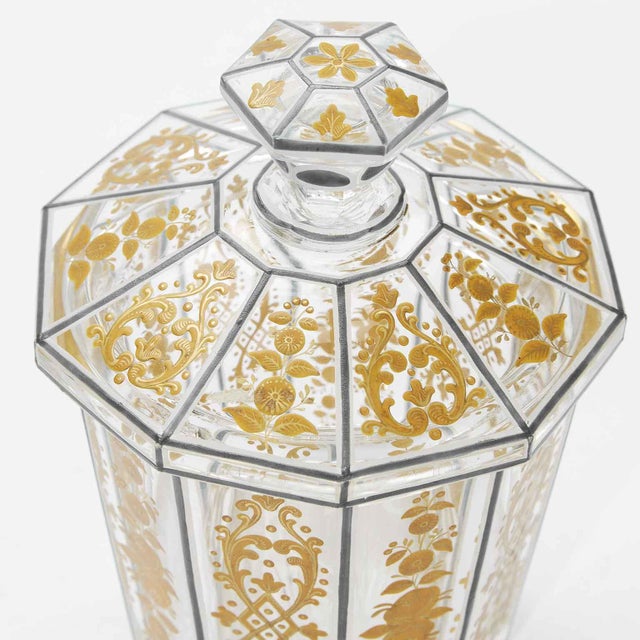 Glass Directoire Crystal and Gold Vases, Set of 2 For Sale - Image 7 of 13