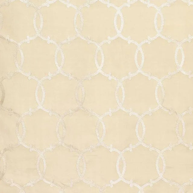 Sample - Schumacher Silk Tracery Fabric in Alabaster For Sale