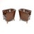 Mid-Century Modern Vintage Swedish Leather Armchairs, 1950s, Set of 2 For Sale - Image 3 of 8