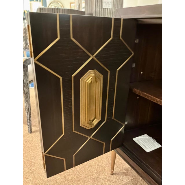 Brown Revelation Modern Geometric Put a Hex on You Cabinet For Sale - Image 8 of 9