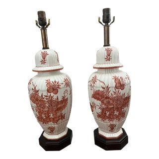 Pair of Vintage Frederick Cooper Ginger Jar Lamps 1970's For Sale