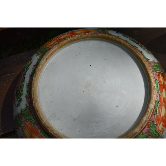 White Chinese Export Rose Medallion Punch Bowl of the 19th Century For Sale - Image 8 of 8