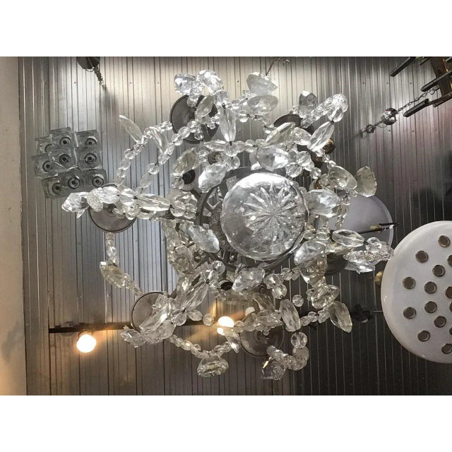 1940s 1940s French 6-Arm Crystal Chandelier For Sale - Image 5 of 13