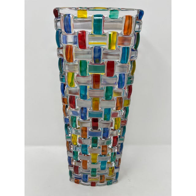 This lovely vase features incredible colors and it would be a wonderful addition to any room. Handcrafted in Italy of fine...
