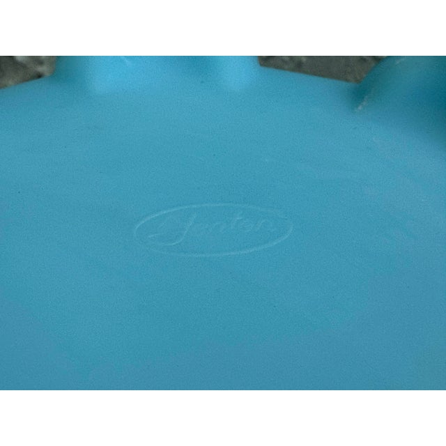 Sky Blue Vintage Fenton Blue Satin Glass Footed Jardiniere Cachepot Planter For Sale - Image 8 of 8
