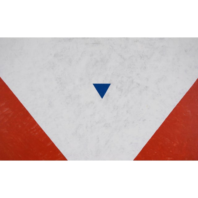"V" - Original Pop Art Original pop art "V" by Robert Wilham Hends. A white background with a small blue triangle in the...