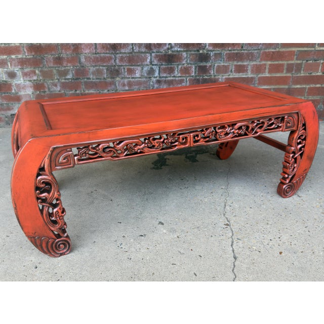Wood Mid-20th Century Chinoiserie Kang Table - Newly Painted For Sale - Image 7 of 11