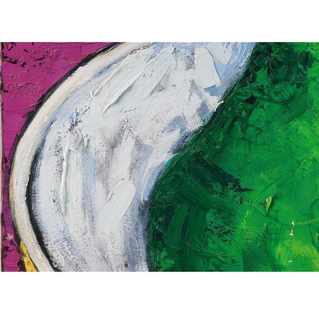 Suzanne Mears, Large Pop Art Oil Painting "Pear" Modernist Colorful Composition Suzanne Mears For Sale - Image 14 of 15