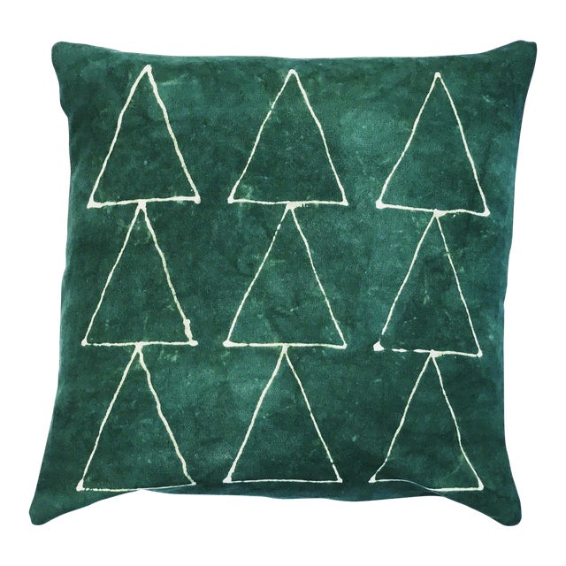 Dark Green Triangle Pattern Pillow Cover Chairish