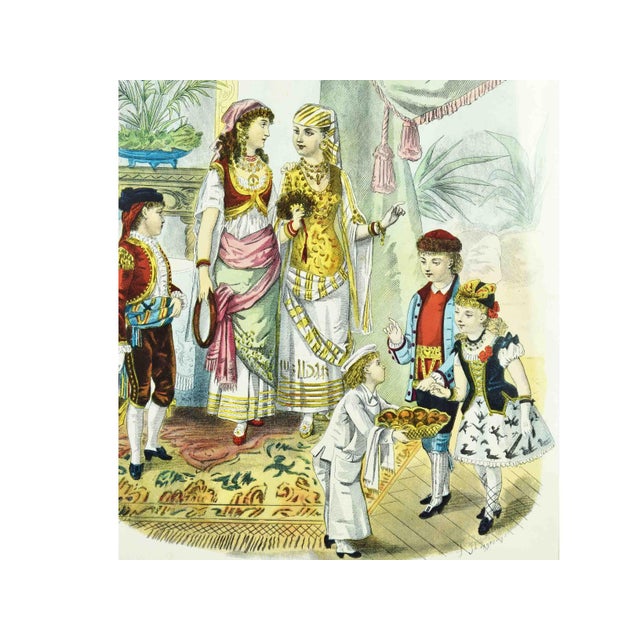 Victorian Victorian Fashion Plate European Periodical Reproduction Print Framed For Sale - Image 3 of 11