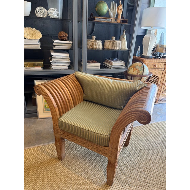 Sculptural Solid Teak Chair For Sale - Image 9 of 12