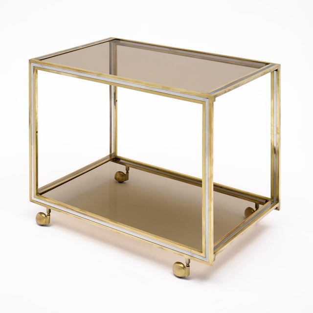 Romeo Rega Italian Modernist Bar Cart by Romeo Rega, Circa 1970 For Sale - Image 4 of 9