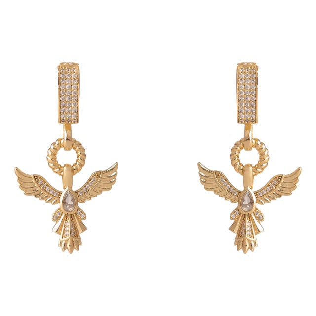 Golden Phoenix Drop Earrings, A Pair For Sale