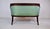 French Empire Style Curved Walnut Settee With Dolphin Arms, New Green Silk For Sale - Image 11 of 13