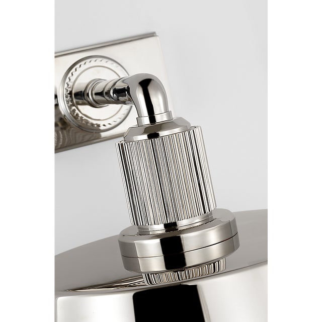 Modern Chapman & Myers for Visual Comfort Signature Ruhlmann Small Sconce in Polished Nickel with White Glass For Sale - Image 3 of 7