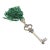 Vintage Italian Handmade Genuine Silver Life Size Secret Key Drawer With Green Tassel For Sale