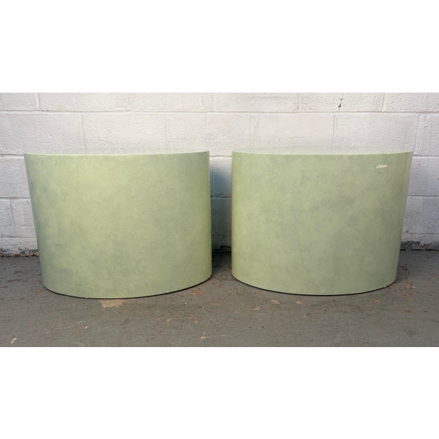 Vintage Four Drawer Art Deco Style Oval Nightstands, A Pair For Sale - Image 11 of 11