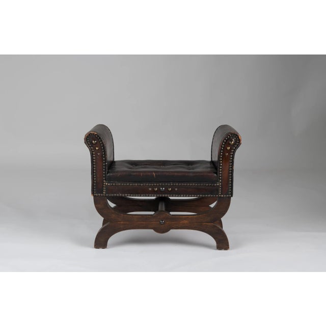 Art Deco Leather Stool by Otto Schulz for Boet For Sale - Image 4 of 10