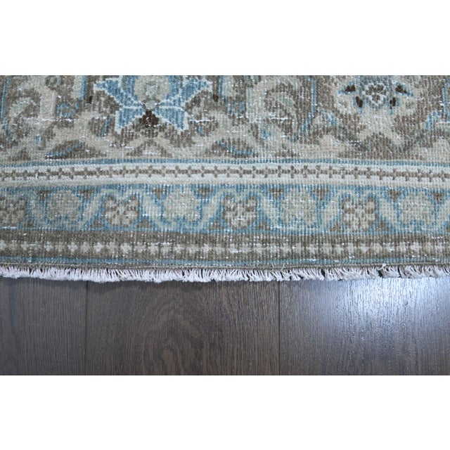 1970s Vintage Persian Handmade Wool Cotton Brow Area Rug For Sale - Image 9 of 11