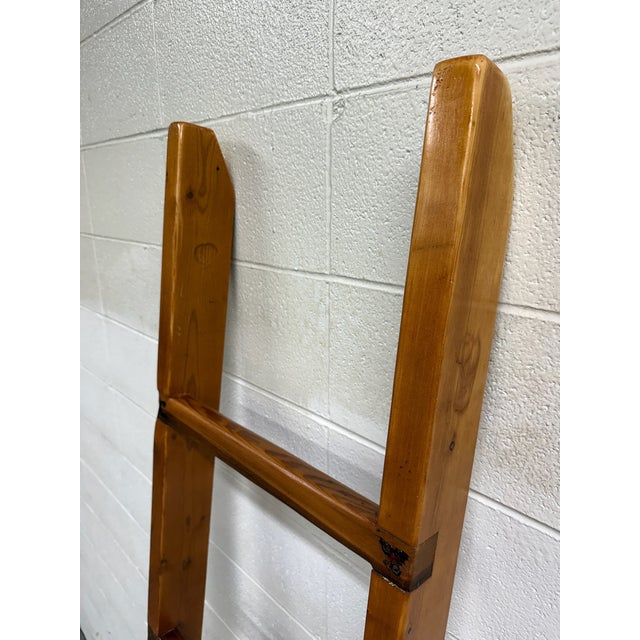 Vintage 86 Inch Solid Pine Blanket Ladder For Sale - Image 9 of 10