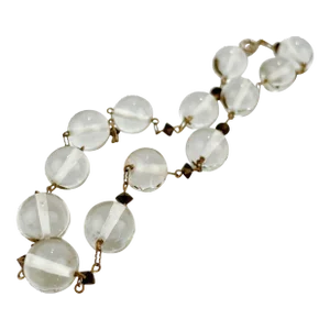 Vintage Glass Bead & Sterling Silver Choker Necklace